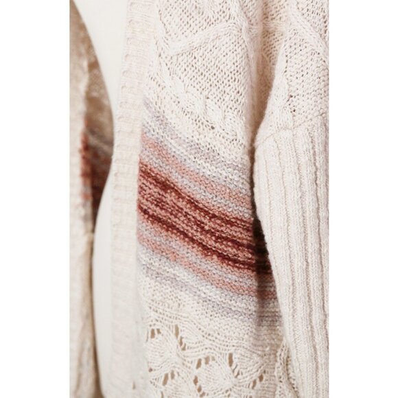 Anthropologie Pilcro Jemma Cable Open Knit Cardigan XS/S Longline Oversized $148 - Picture 6 of 16